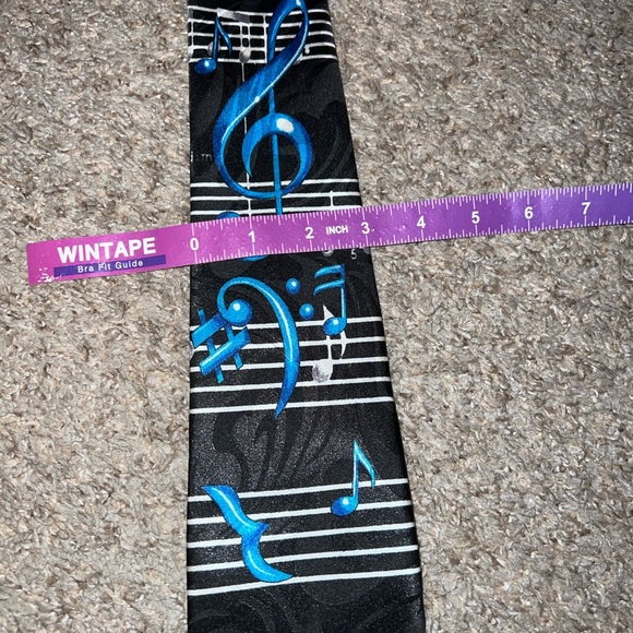 Musical Note Black and Blue Tie - Picture 5 of 7